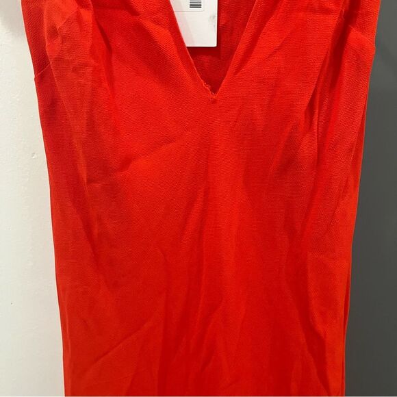 NWT Reformation Maxi Dress Orange Siana Slip V-neck Sleeveless size 0 - Picture 5 of 9